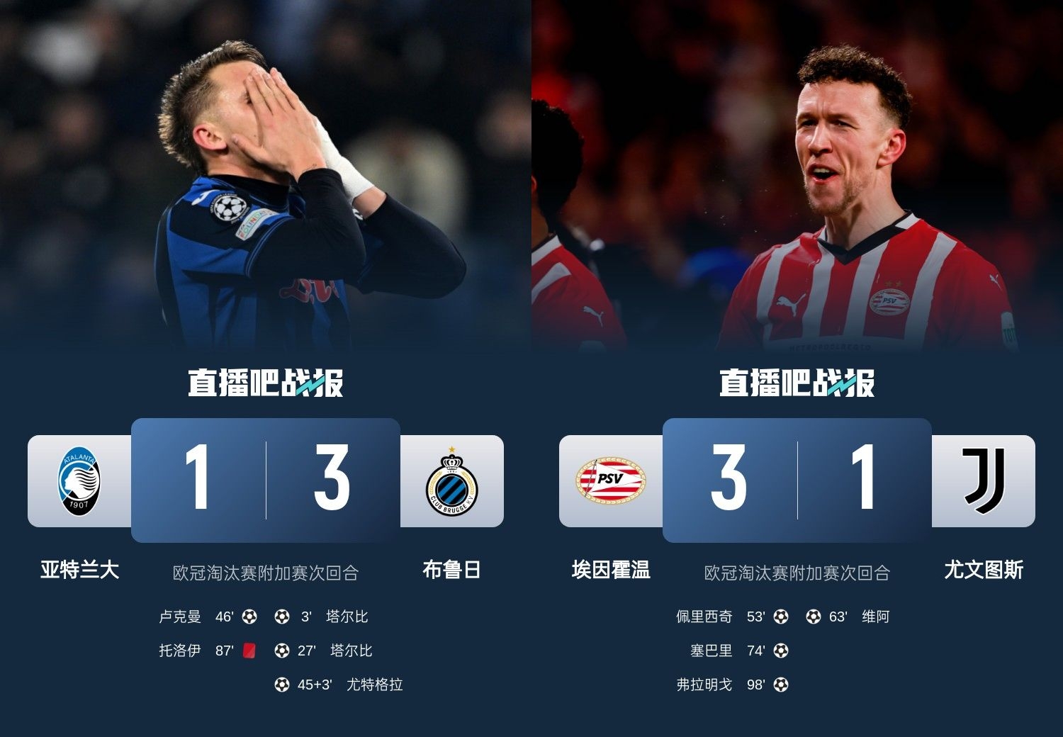  真是意甲拉垮？PSV淘汰尤文后3連敗，布魯日爆冷真藍黑后1勝難求
