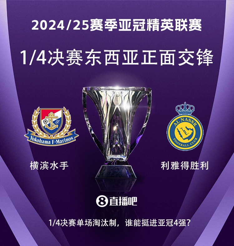  亞冠1/4決賽對陣：利雅得勝利vs橫濱水手，C羅vs安德森-洛佩斯！