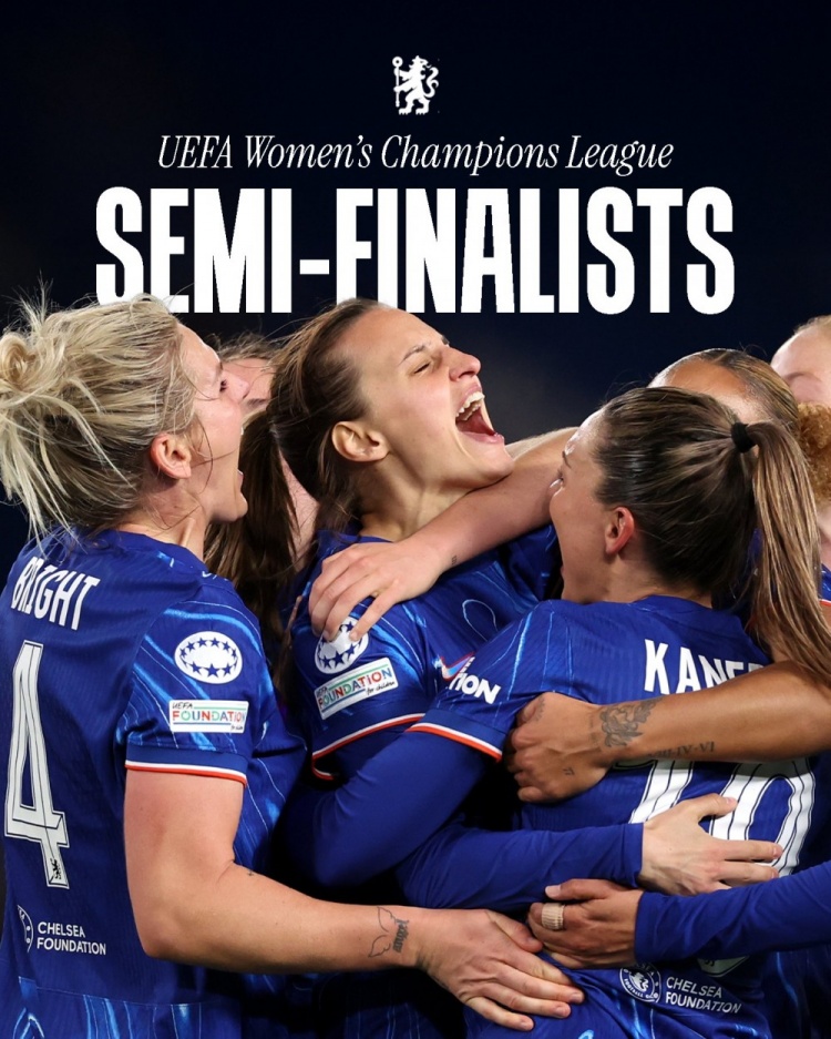  女足歐冠：切爾西3-0曼城&總比分3-2逆轉晉級四強，將對陣巴薩