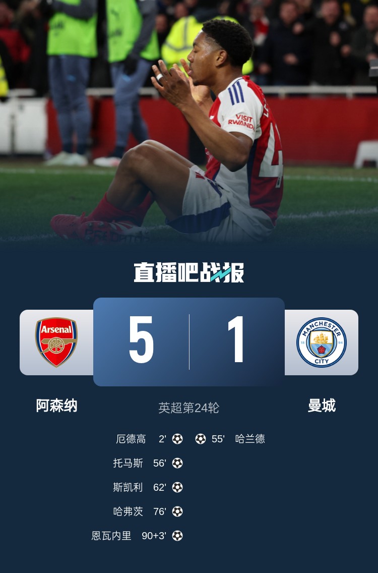  硬氣槍手無畏強敵！阿森納本賽季5-1碾壓曼城，3-0完勝皇馬