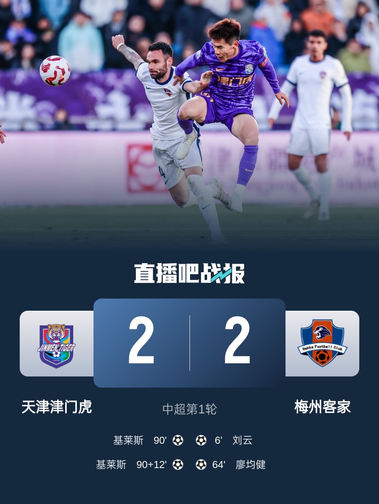  和風(fēng)勁吹！今日下午中超4場比賽全部以平局收場
